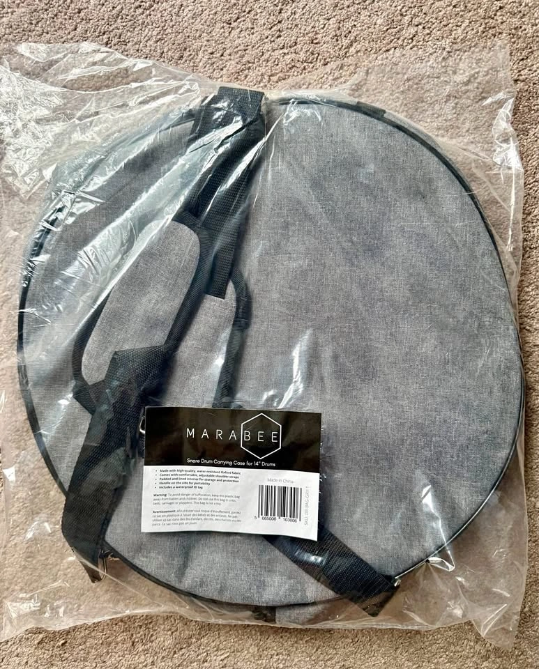 MARABEE 14" Snare Drum Carry Case/Backpack - Grey