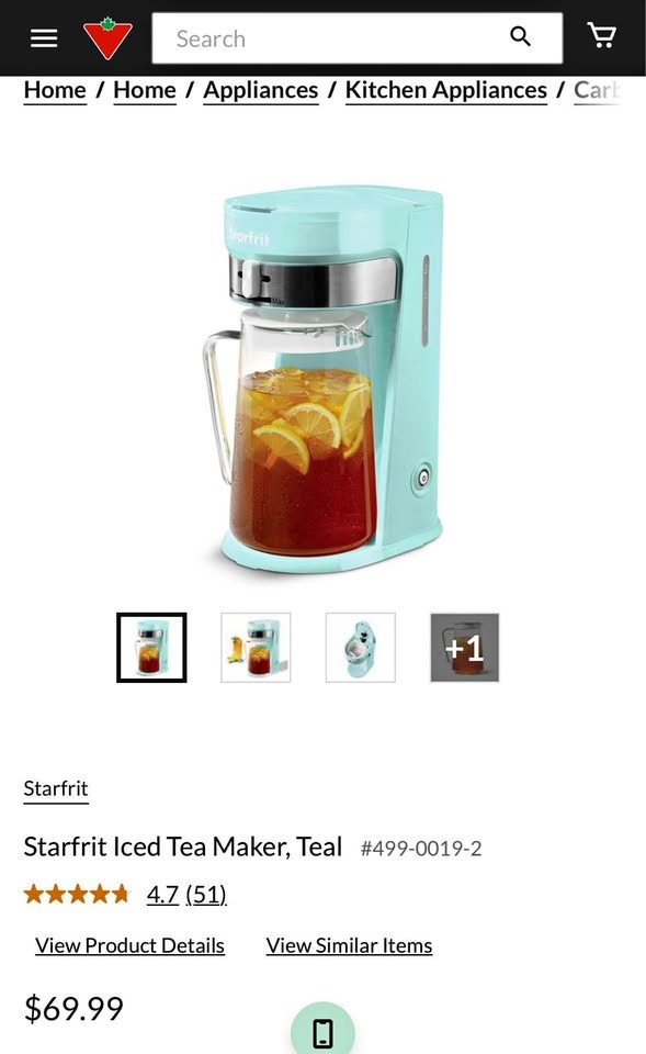 Starfrit Iced Tea Maker Teal