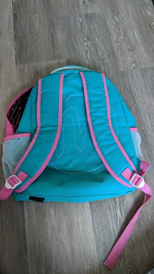 Colorful Women's Mambo Backpack for School Pink Turquoise Birds image indicator(3)