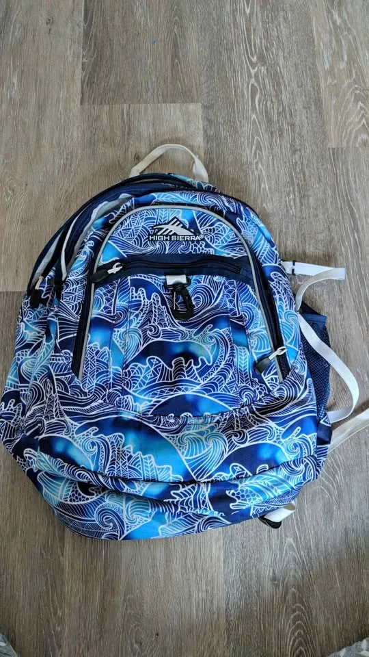 High Sierra Backpack for School or Hiking Blue Tribal Design thumbnail