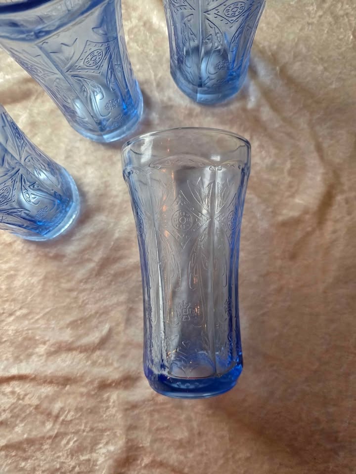 4 Vintage Indiana Glass Recollection Blue Tumblers (Set of 4) - photo 2