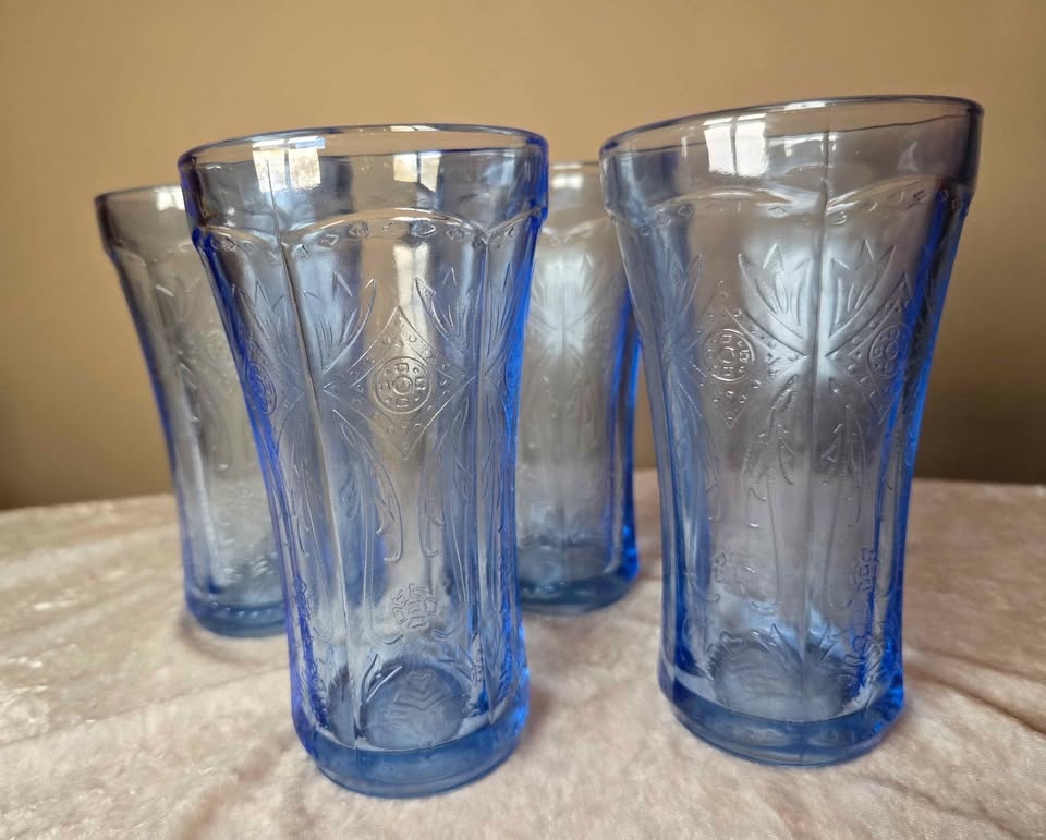 4 Vintage Indiana Glass Recollection Blue Tumblers (Set of 4) - photo 3