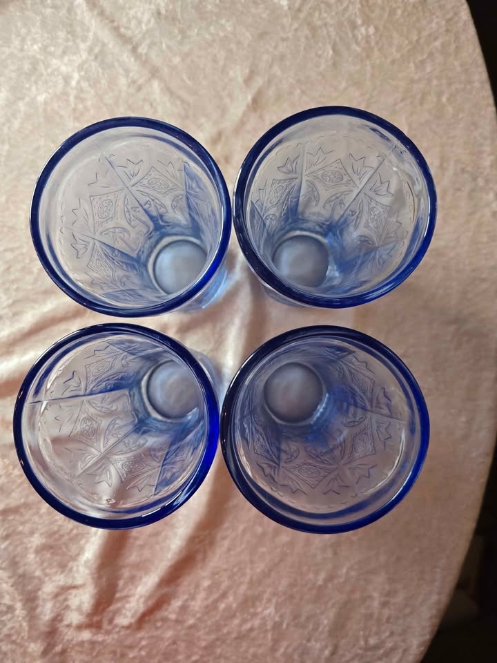4 Vintage Indiana Glass Recollection Blue Tumblers (Set of 4) - photo 4