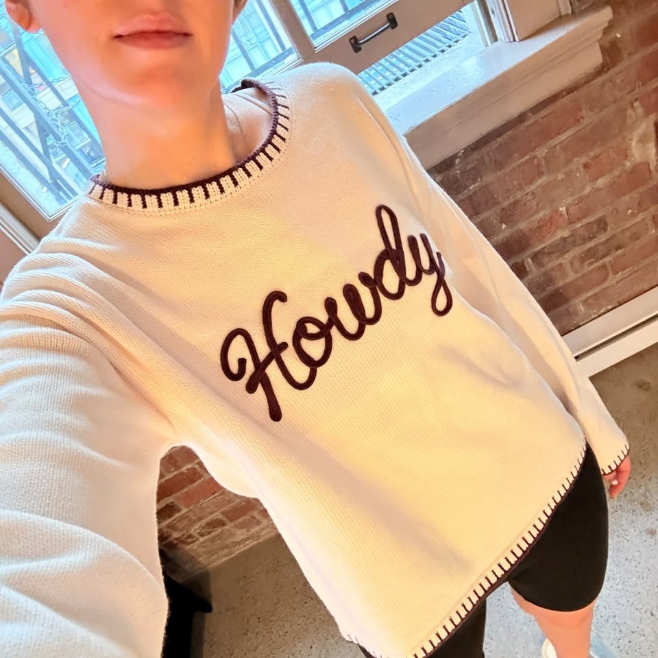 Calligraphie Anthropologie "Howdy" Sweater - NWT - Small