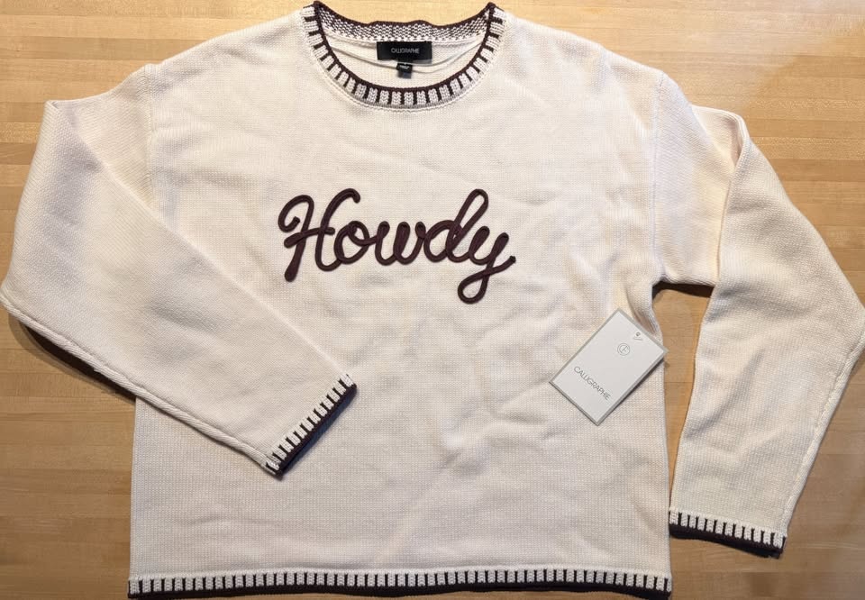 Calligraphie Anthropologie "Howdy" Sweater - NWT - Small - photo 2