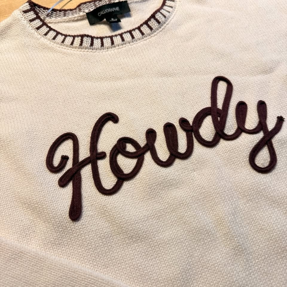Calligraphie Anthropologie "Howdy" Sweater - NWT - Small - photo 3