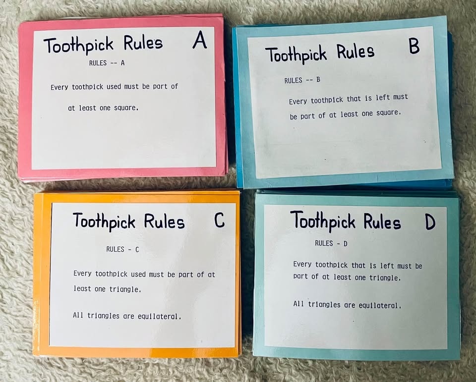 Math Toothpick Geometry for Problem Solving (Ages 4+)