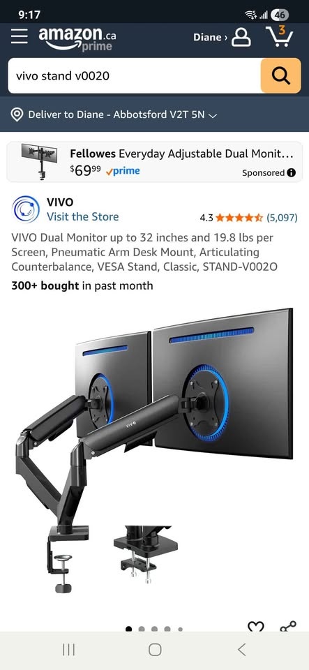 VIVO Articulating Dual Monitor Mount - photo 2