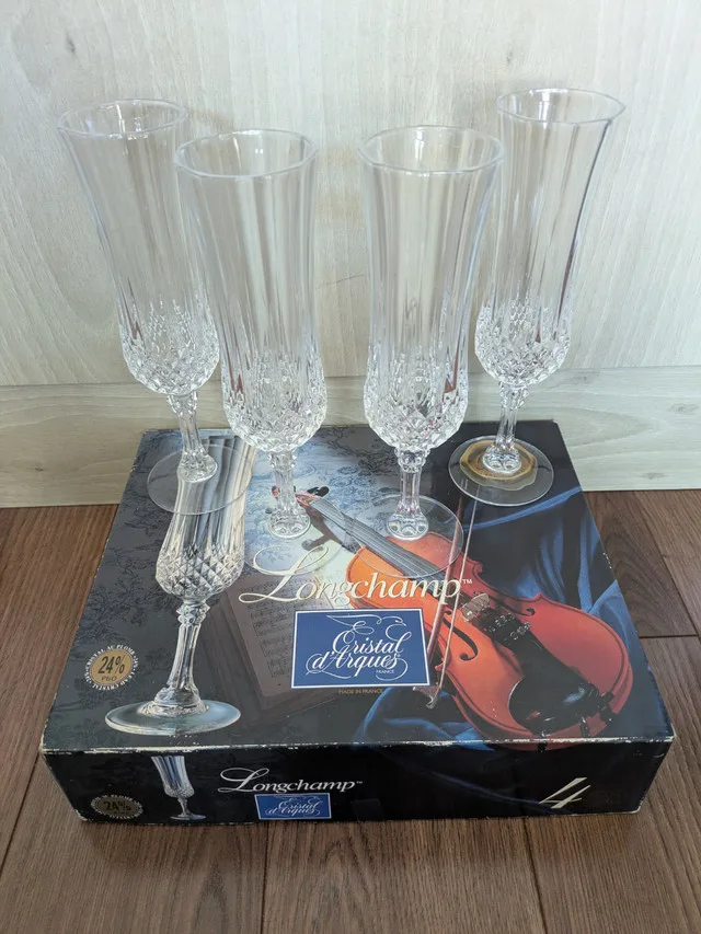 crystal champagne flutes set for 4 - France thumbnail