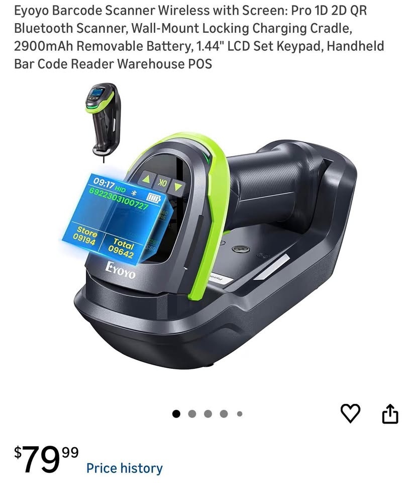 (New) Wireless Barcode Scanner with Screen