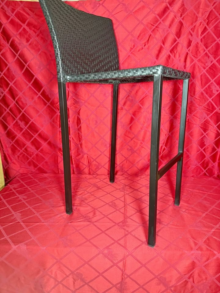 Dark Woven Outdoor Bar Stool