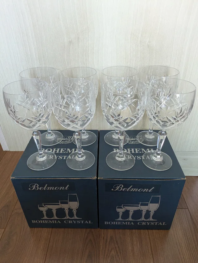 crystal goblet set for 8 - Czech thumbnail