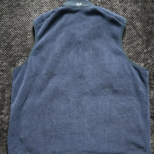 Vineyard Vines Men's XXL Navy Blue Fleece Vest Whale Logo - photo 2