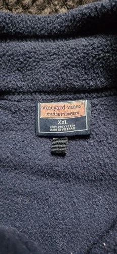 Vineyard Vines Men's XXL Navy Blue Fleece Vest Whale Logo - photo 5
