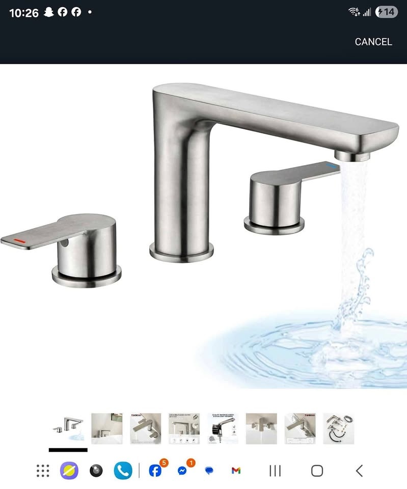 Deck Mount Tub Faucet Brushed Nickel Roman Tub Faucet 2 Handles
