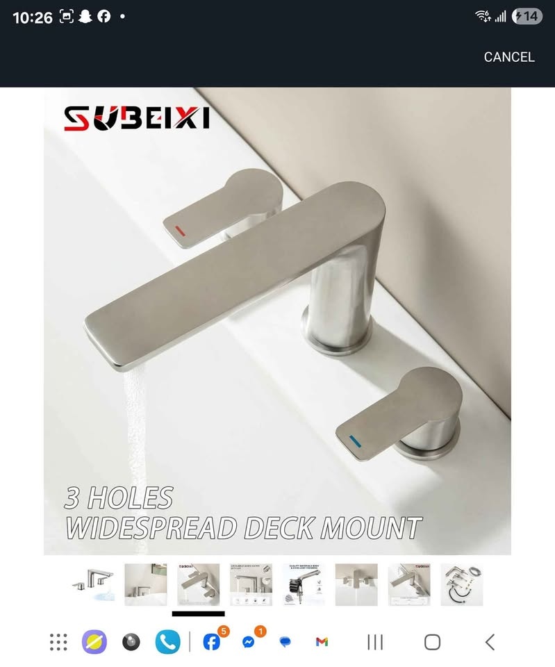 Deck Mount Tub Faucet Brushed Nickel Roman Tub Faucet 2 Handles - photo 3