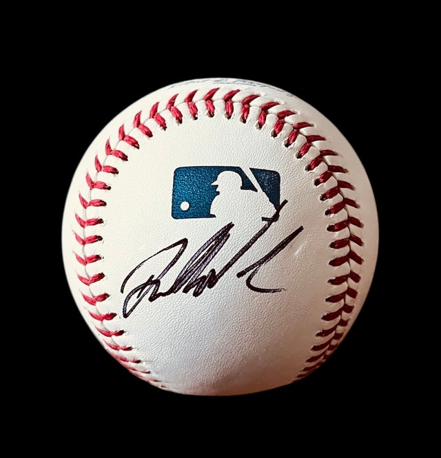 Daulton Varsho Signed Baseball with 2026 Blue Jays Schedule