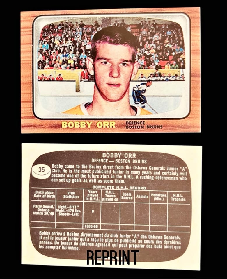 1966 Topps Bobby Orr Rookie Card REPRINT