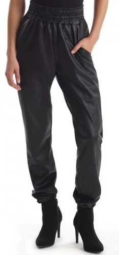 Commando Faux Leather Smocked Jogger Pants Black XS New No Tags - photo 4
