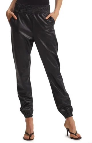 Commando Faux Leather Smocked Jogger Pants Black XS New No Tags - photo 5