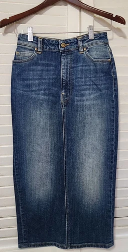 True NYC Denim Midi Skirt - Size 27 - Made in Italy - photo 3
