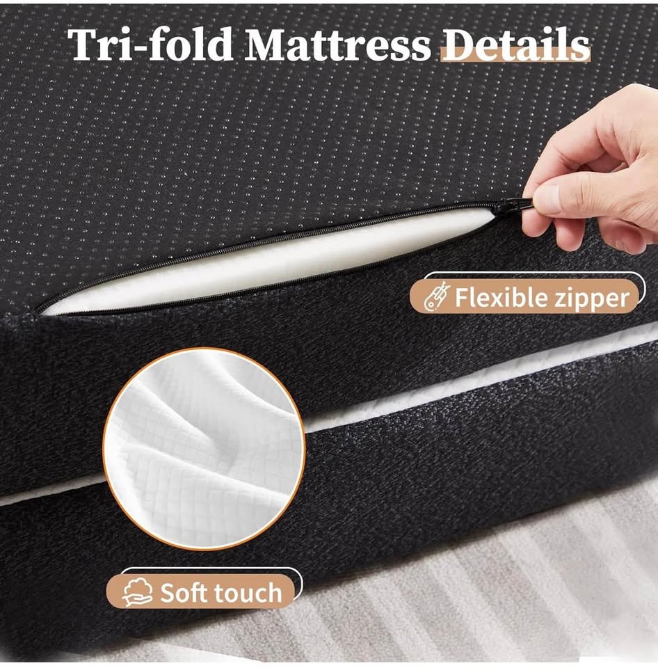 (New) Tri-Fold 4” Memory Foam Mattress (Full Size) - photo 4