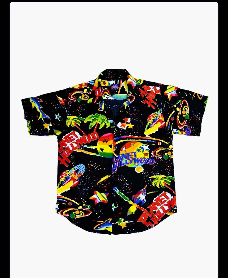 Vintage Rare 90's Planet Hollywood All Over Print Button Up Shir - photo 2