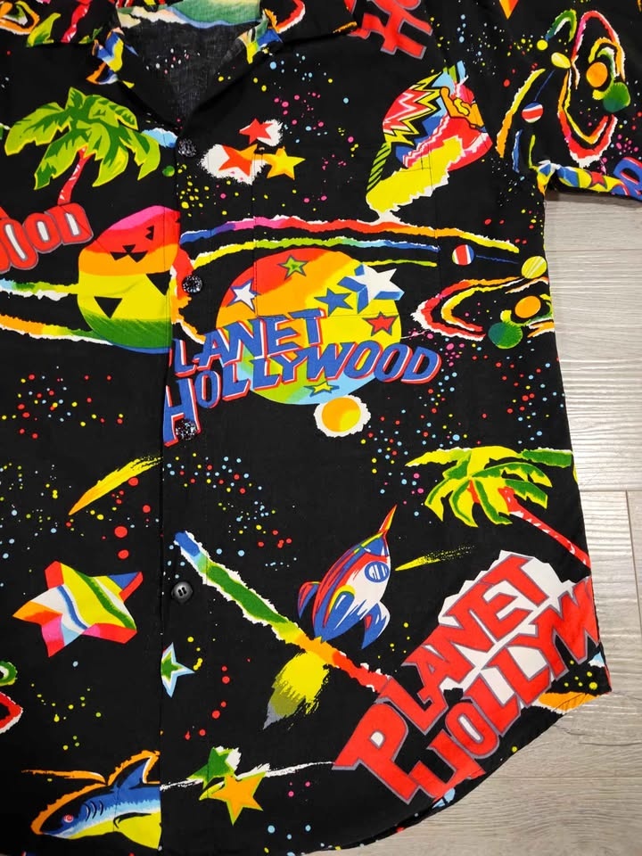 Vintage Rare 90's Planet Hollywood All Over Print Button Up Shir - photo 4