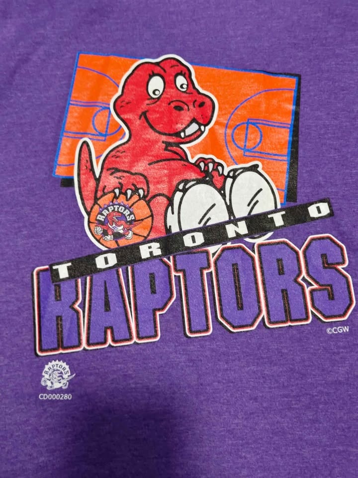 Vintage 1994 Toronto Raptors Baby Raptor Replica T-Shirts x2 - photo 3