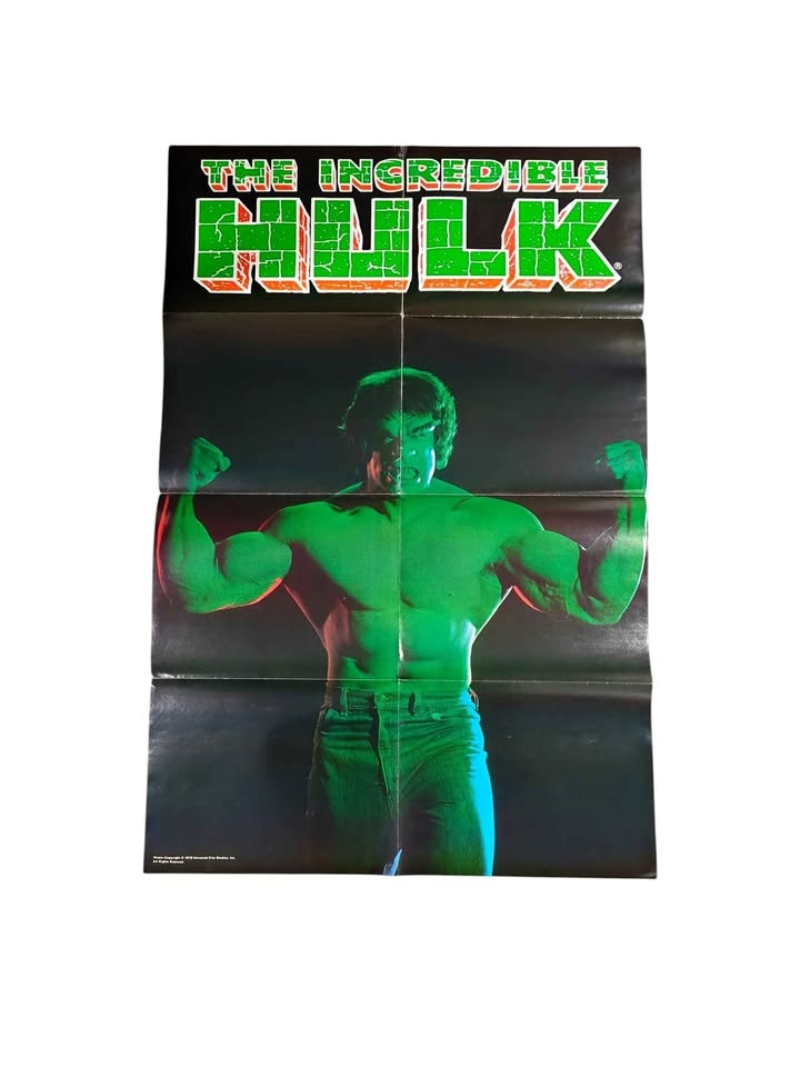 Vintage Rare 1979 Incredible Hulk Poster