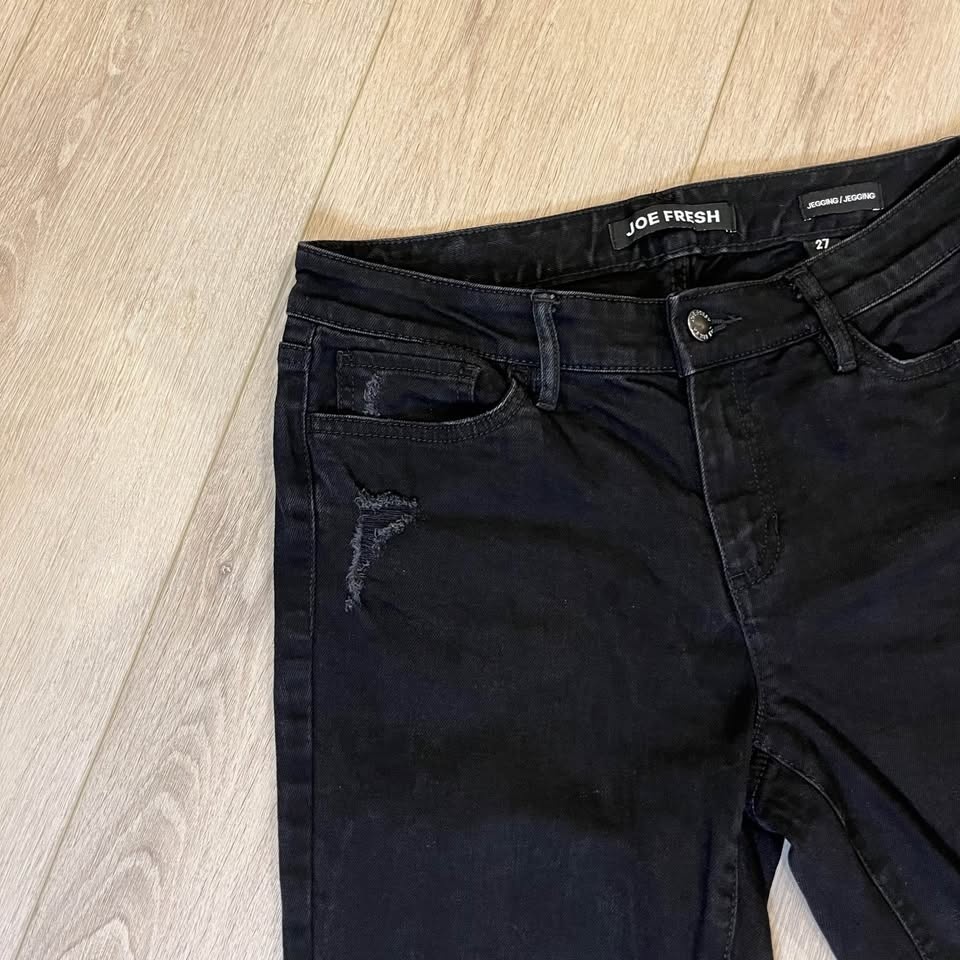 JOE FRESH Distressed Black Women's Skinny Jeans/Jeggings - Size - photo 5