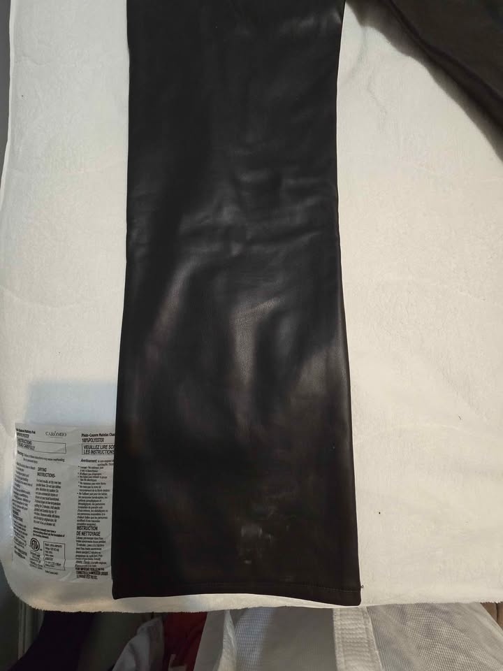 SZ 27 Regular Length 90S Re-Laxed Vegan Leather Pant (Black) - photo 4