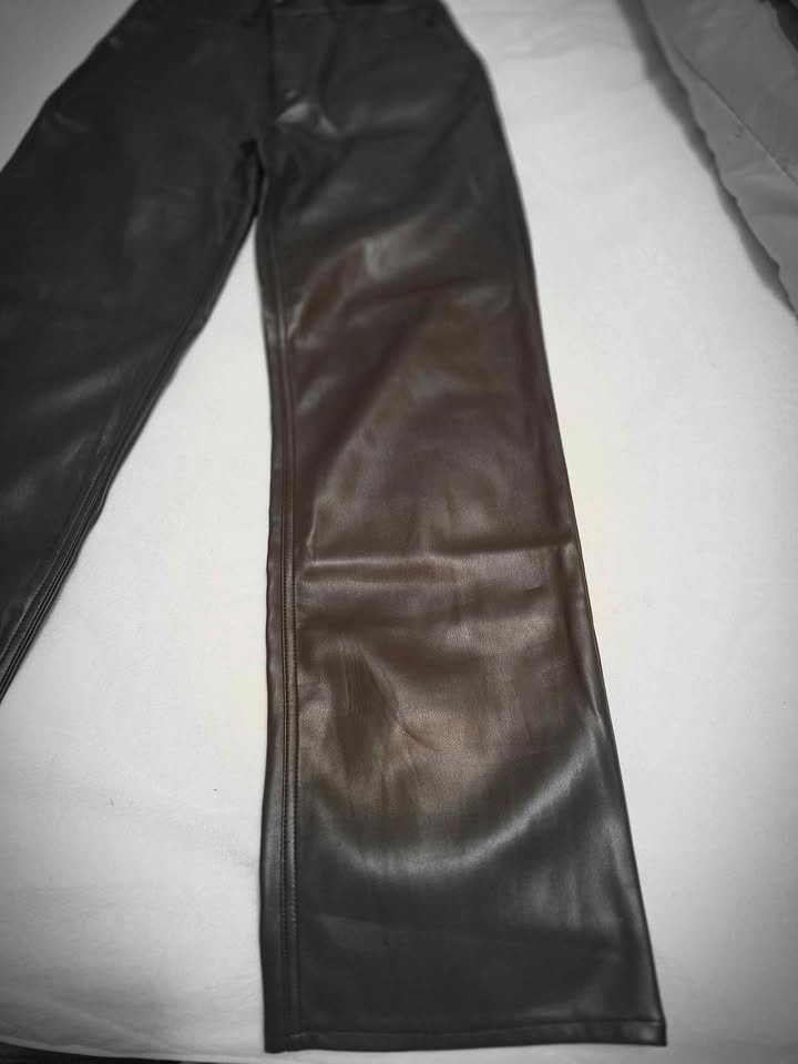 SZ 27 Regular Length 90s Re-Laxed Vegan Leather Pant - photo 2