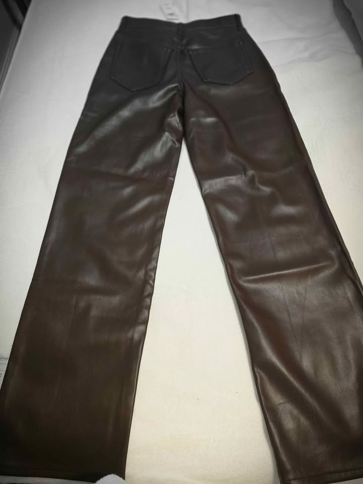 SZ 27 Regular Length 90s Re-Laxed Vegan Leather Pant - photo 4