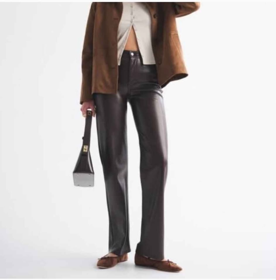 SZ 27 Regular Length 90s Re-Laxed Vegan Leather Pant - photo 5
