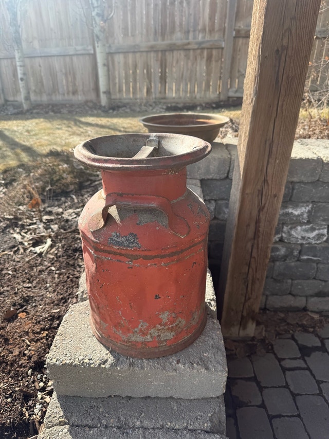 Antique Metal Milk Can - photo 2