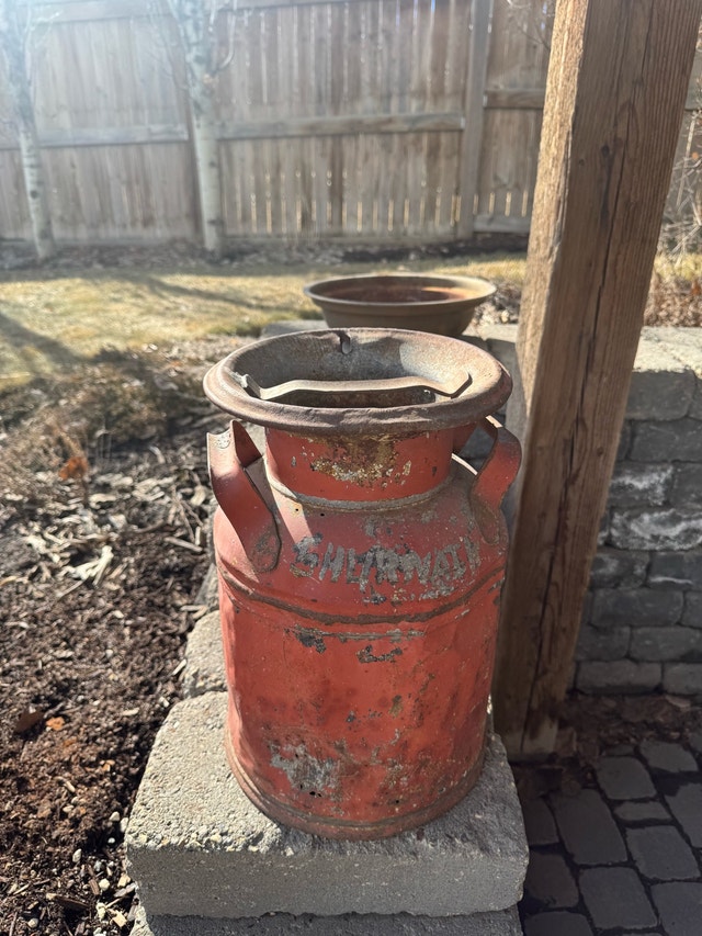 Antique Metal Milk Can - photo 3