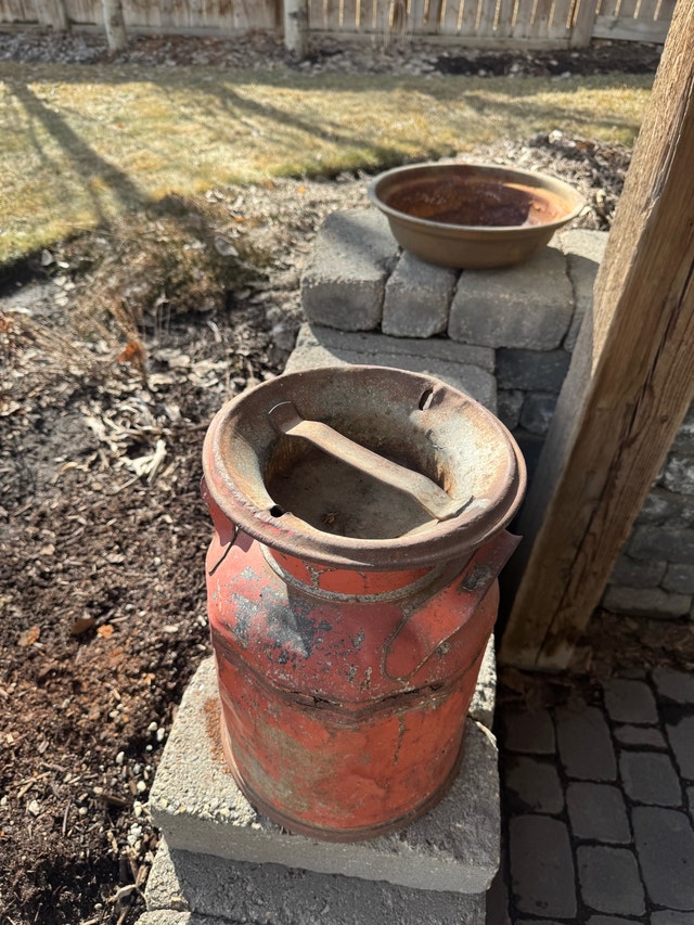 Antique Metal Milk Can - photo 4