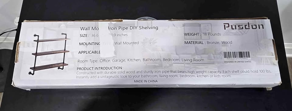 Industrial Pipe Shelving Rustic Shelves 3 Tiers