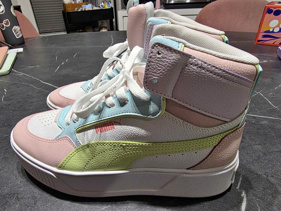 Puma Karmen Rebelle Mid Flatform Sneakers Pink Pastel (US 7)