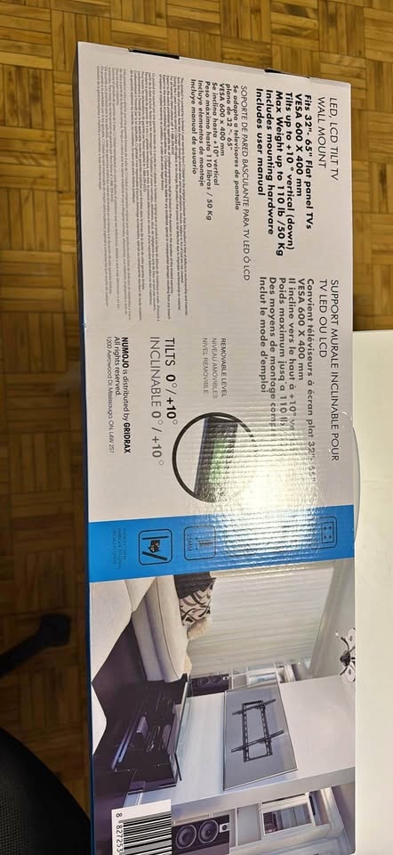 NUMOJO Tilt TV Mount (32”-65”) New Unopened