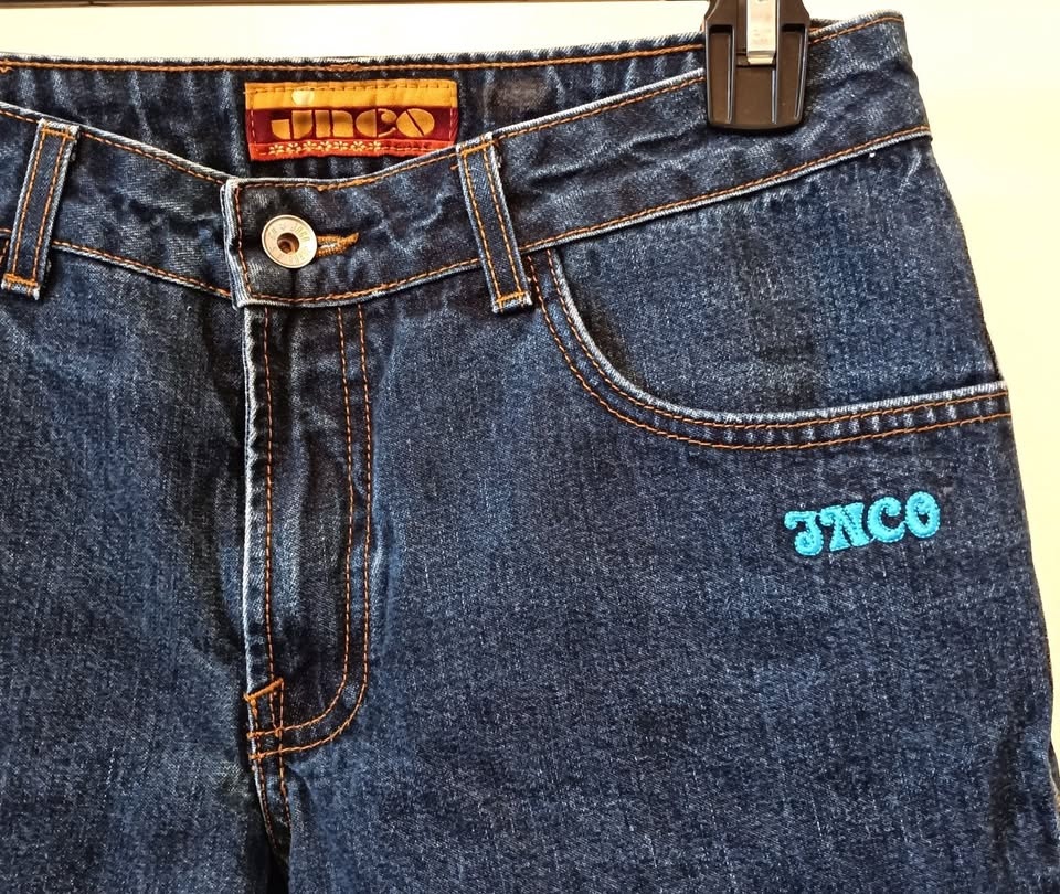 Vintage JNCO Jeans Flared Capri Rainbow Stitching - photo 2