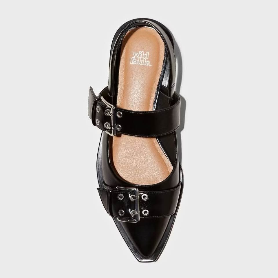 Wild Fable Faux Leather Slingback Flats - Size 9 (Ganni Dupe)