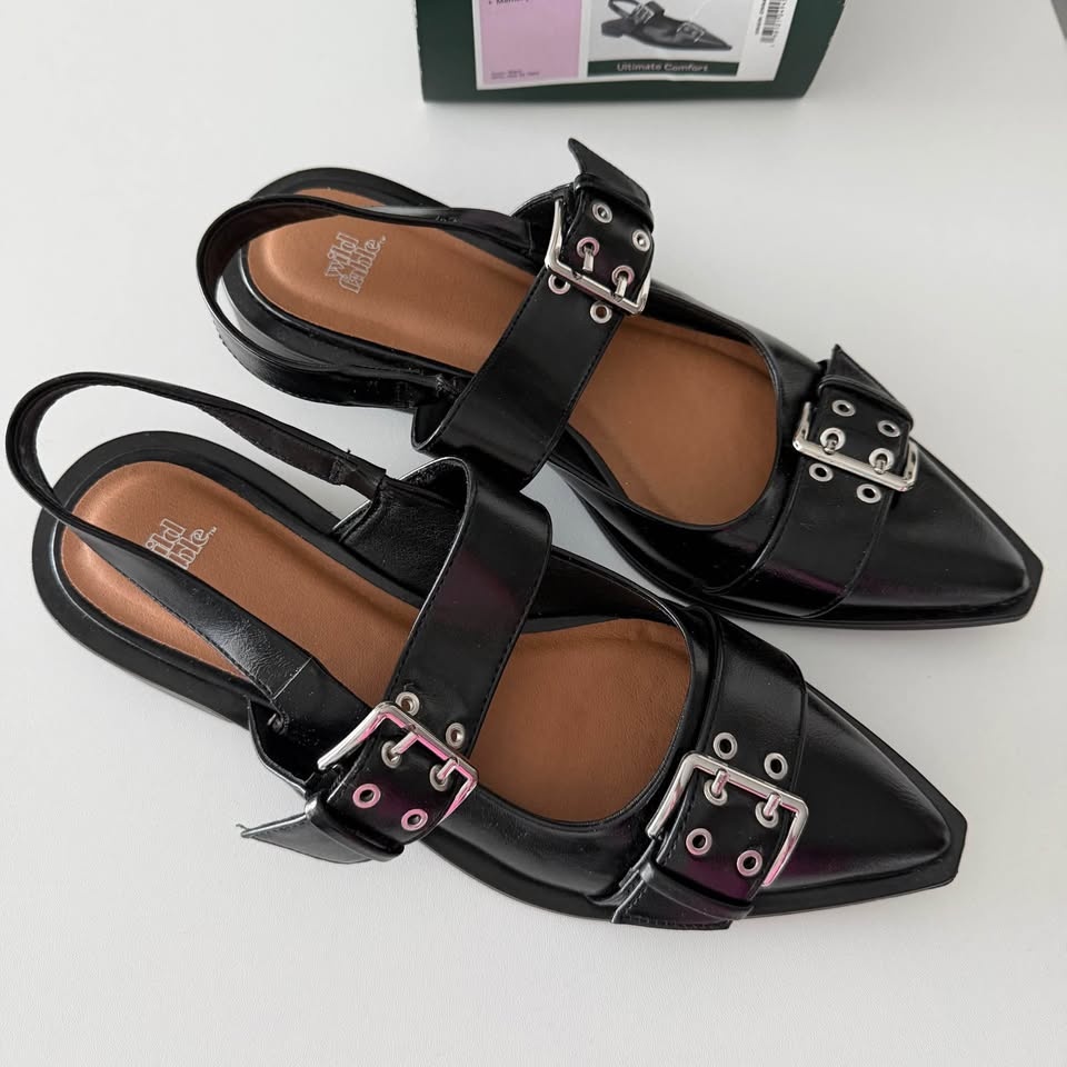 Wild Fable Faux Leather Slingback Flats - Size 9 (Ganni Dupe) - photo 2