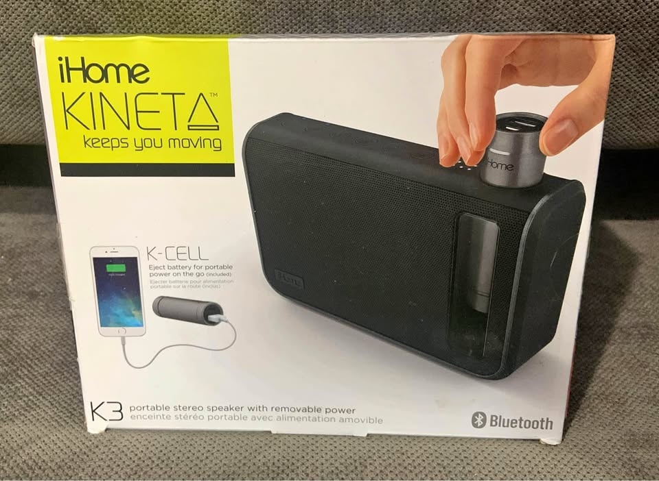 iHome Kineta Portable Bluetooth Stereo Speaker System
