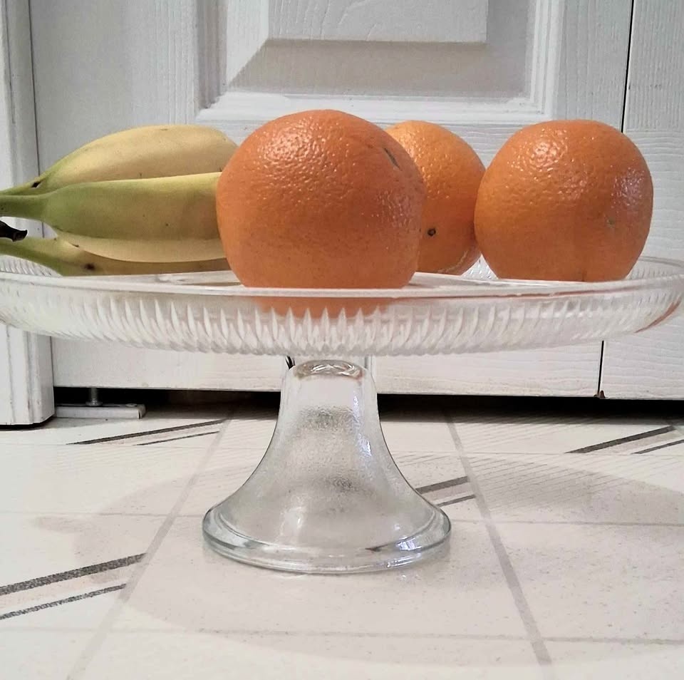 Clear Glass Divided Cake Stand Pedestal Platter