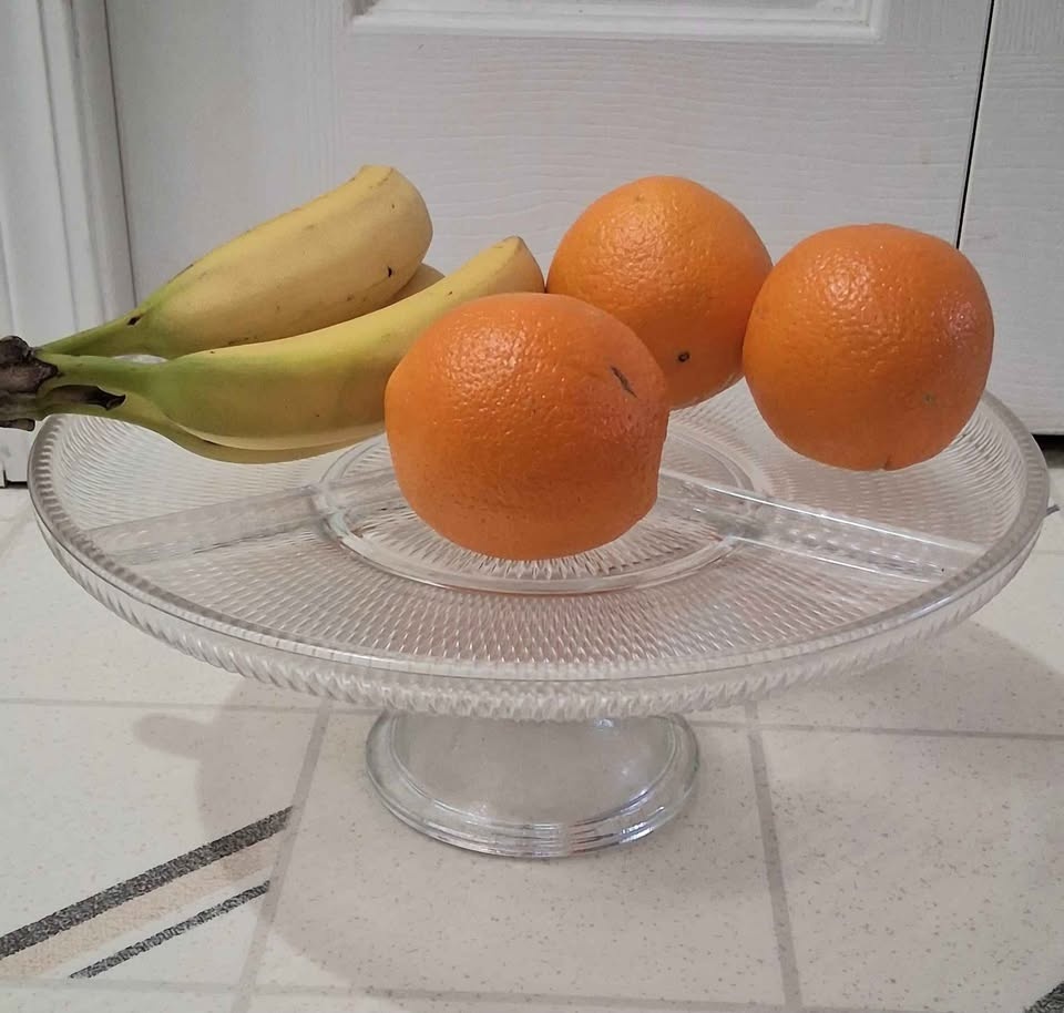 Clear Glass Divided Cake Stand Pedestal Platter - photo 2
