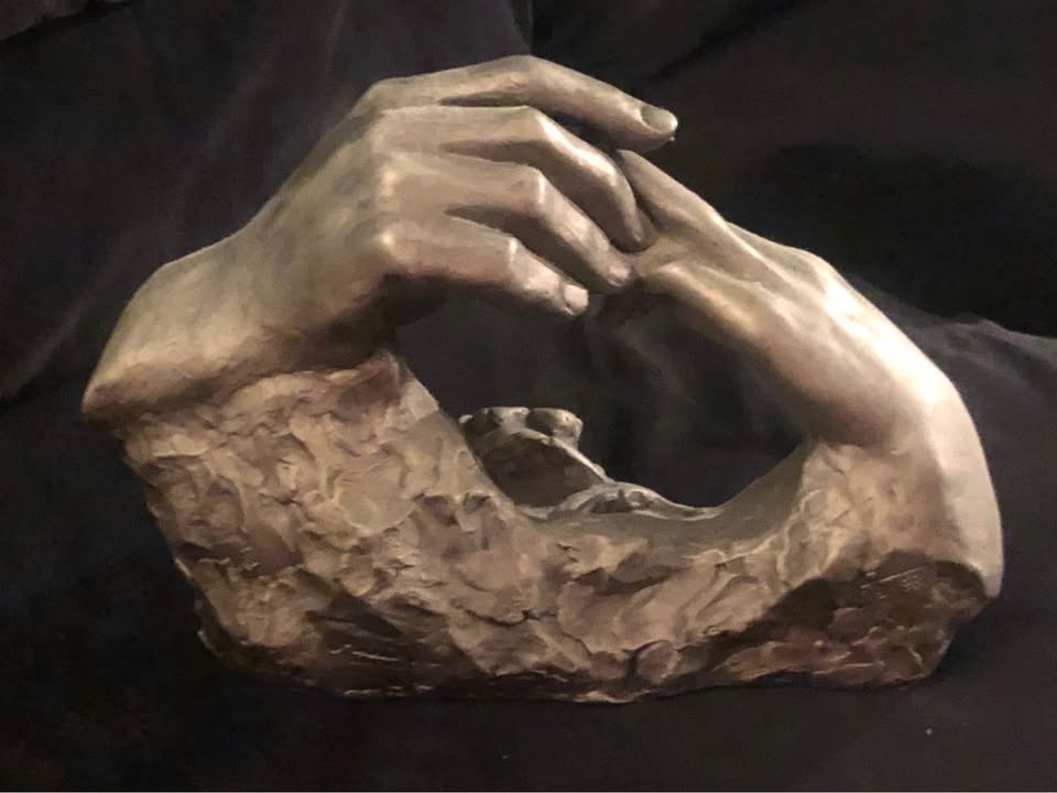 Austin Production Wedding Ring Hands Sculpture 1980 - photo 3