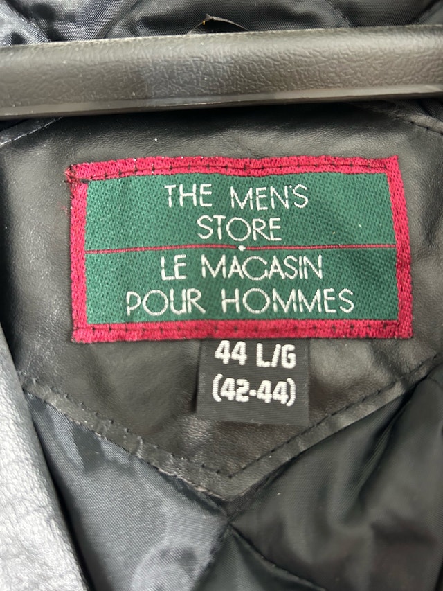 Vintage Black Leather Bomber Jacket - Sears The Men’s Store - photo 2
