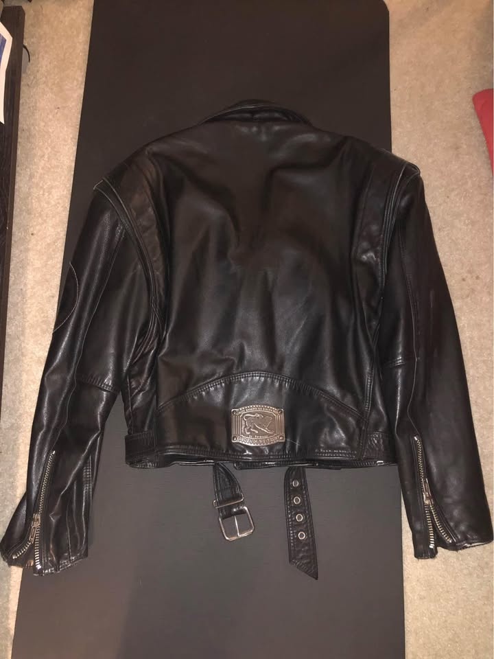 Vintage Black Leather Biker Jacket - Women's Large - photo 3